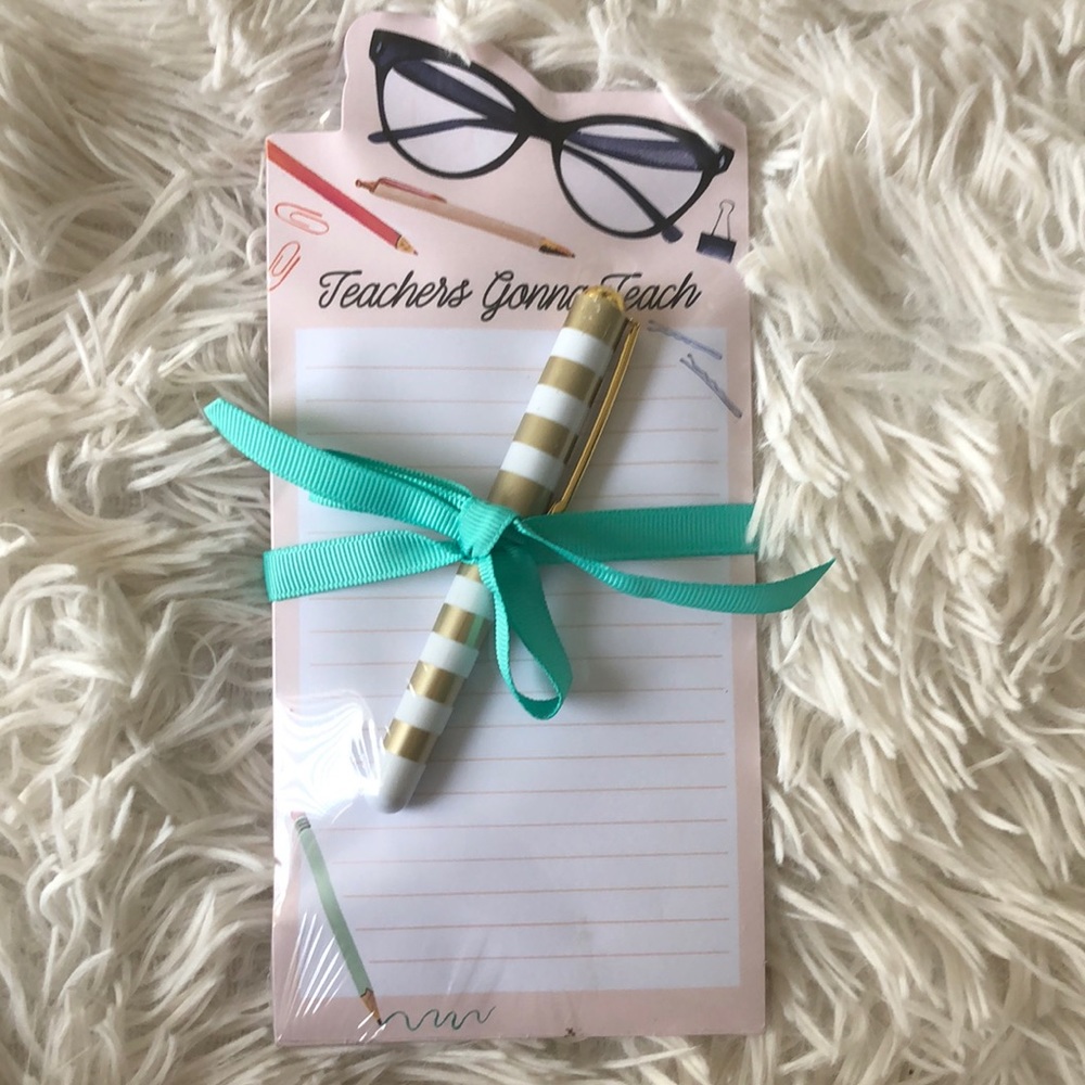 NEW! “Teachers Gonna Teach” Teacher Notepad & Pen